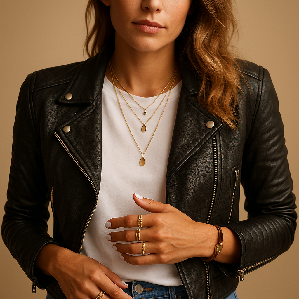Avalon | Women's Black Faux Leather Jacket with Classic Collar 1