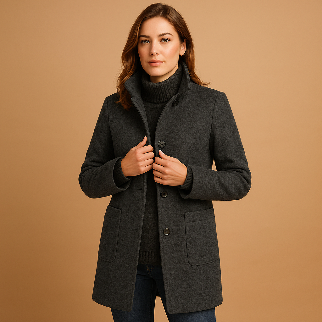 Cozy Winter Coat for Women | Relaxed Fit Wool Coat with Elegant Details 2